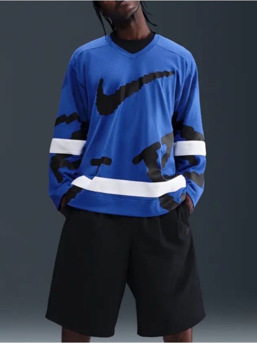 NWT Nike Sportswear Club Hockey Jersey Oversized Fit Men’s XL Blue